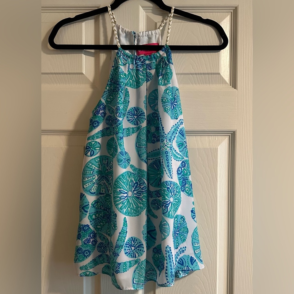 Lilly Pulitzer Blue and Green Seashell Top